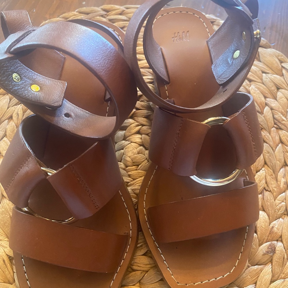 H&M Brown Leather Sandals
